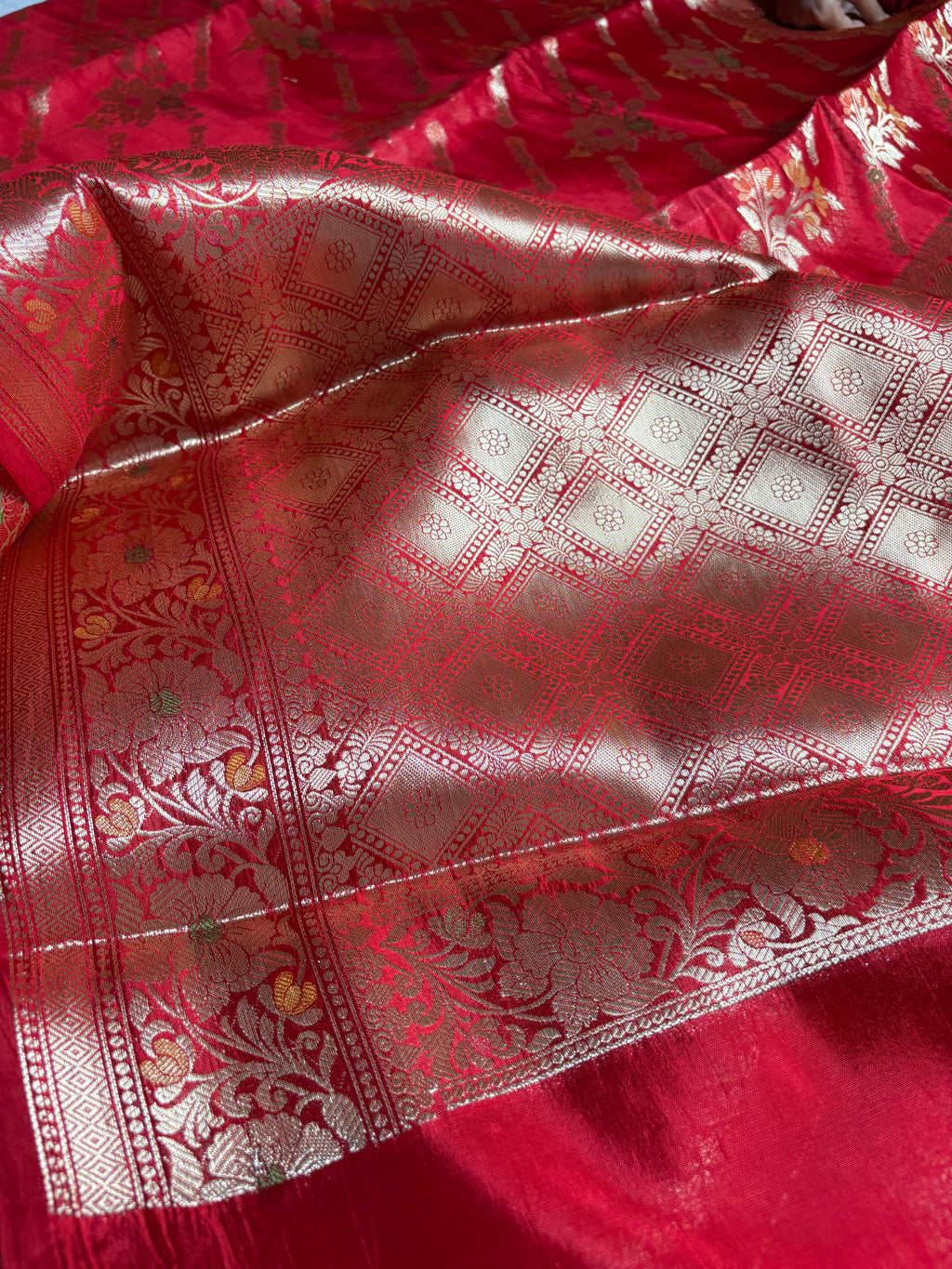 Pure Chiffon Silk Khaddi Banarasi With Aada Design