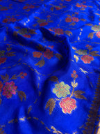 Pure Chiffon Silk Khaddi Banarasi Saree With Floral Motifs