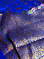 Pure Chiffon Silk Khaddi Banarasi Saree With Floral Motifs