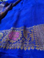 Pure Chiffon Silk Khaddi Banarasi Saree With Floral Motifs