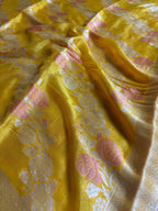 Pure Chiffon Silk Khaddi Banarasi With Aada Design
