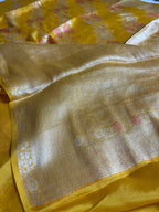 Pure Chiffon Silk Khaddi Banarasi With Aada Design