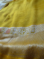 Pure Chiffon Silk Khaddi Banarasi With Aada Design