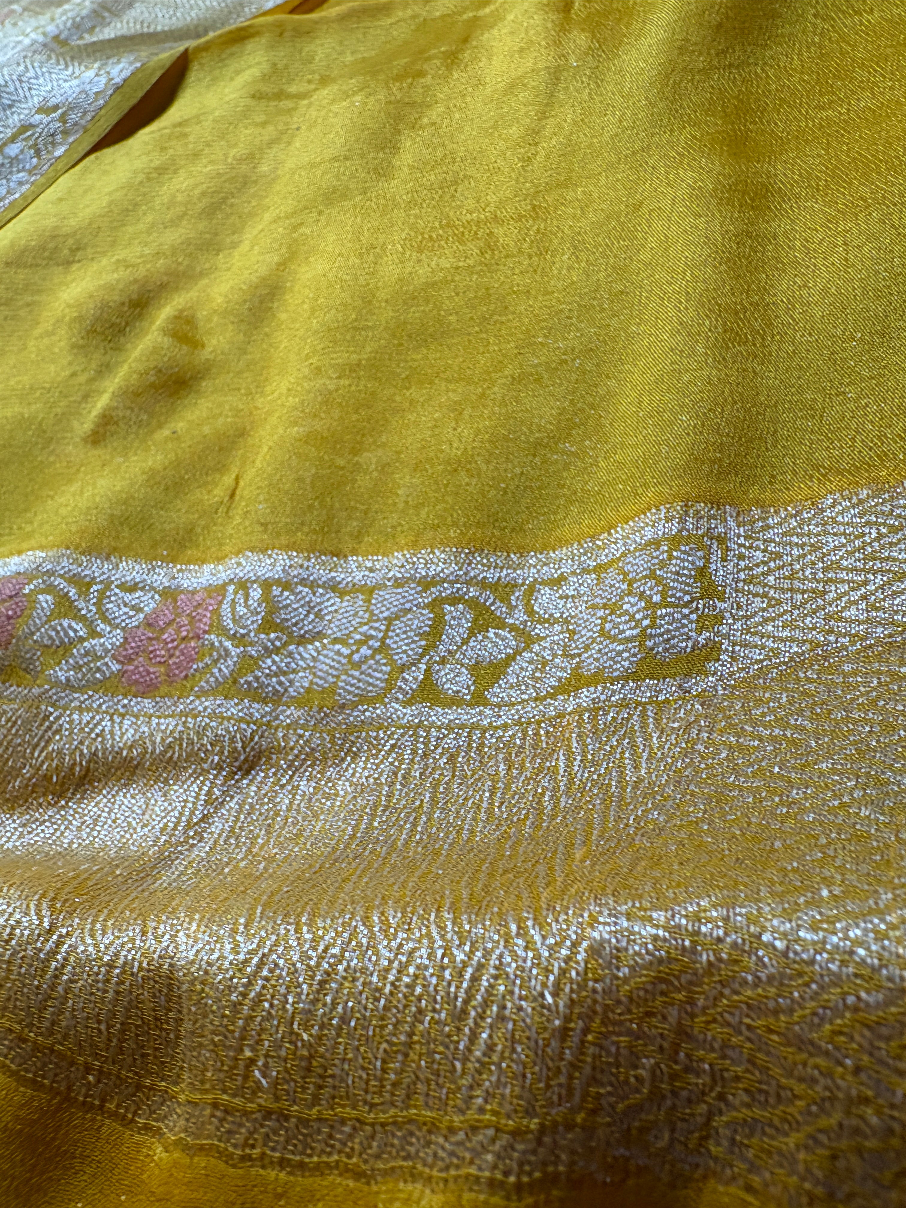 Pure Chiffon Silk Khaddi Banarasi With Aada Design