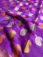 Pure Chiffon Silk Khaddi Banarasi With Paisley Motifs