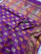 Pure Chiffon Silk Khaddi Banarasi With Paisley Motifs
