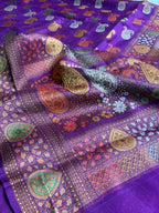 Pure Chiffon Silk Khaddi Banarasi With Paisley Motifs