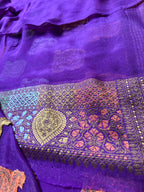 Pure Chiffon Silk Khaddi Banarasi With Paisley Motifs