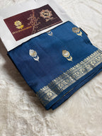 Pure Raw Mango Katan Handloom Banarasi Saree - All Over Kadhua Motifs