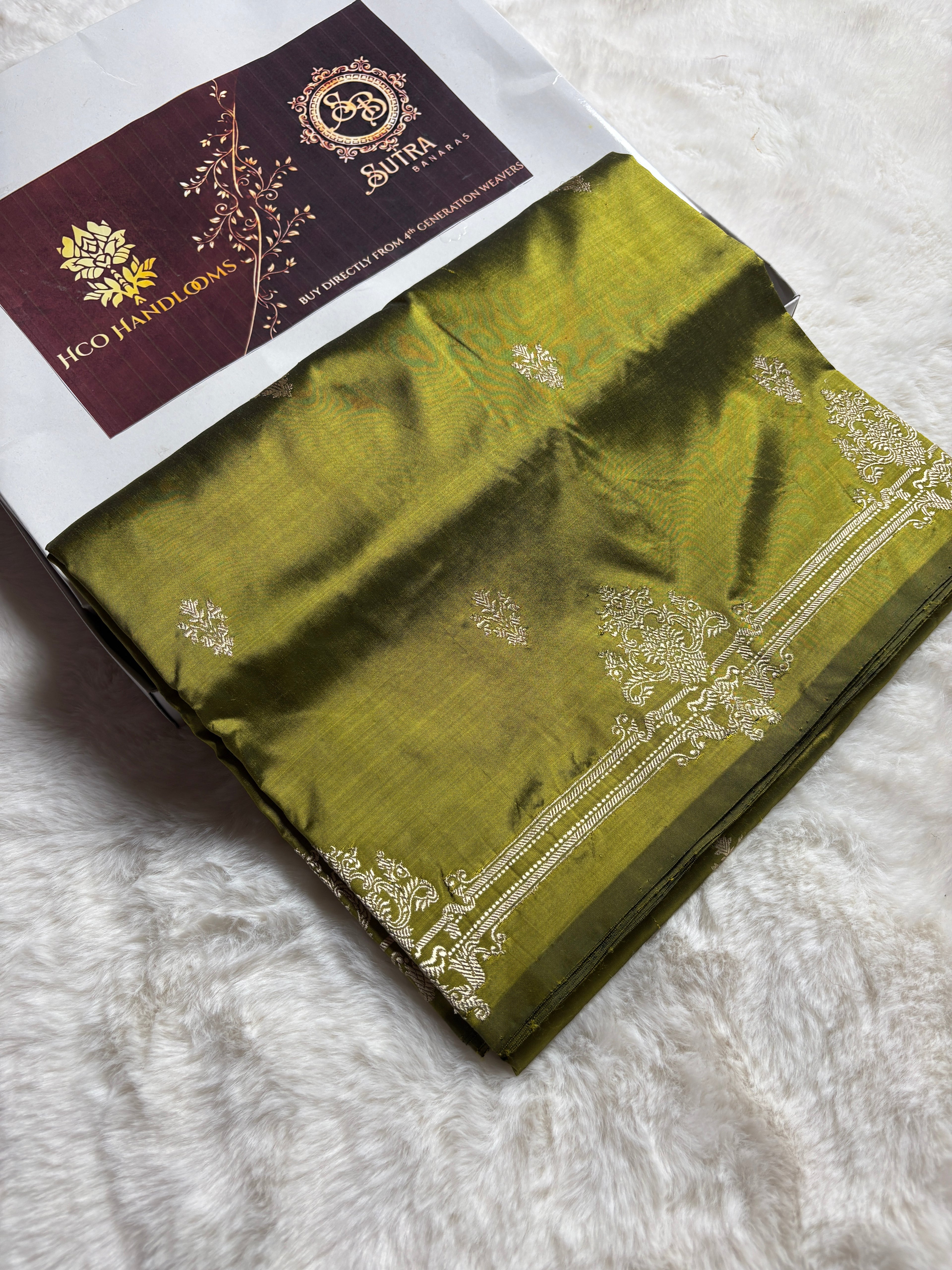 Pure Katan Silk Handloom Banarasi Saree - All Over Kadhua Motifs