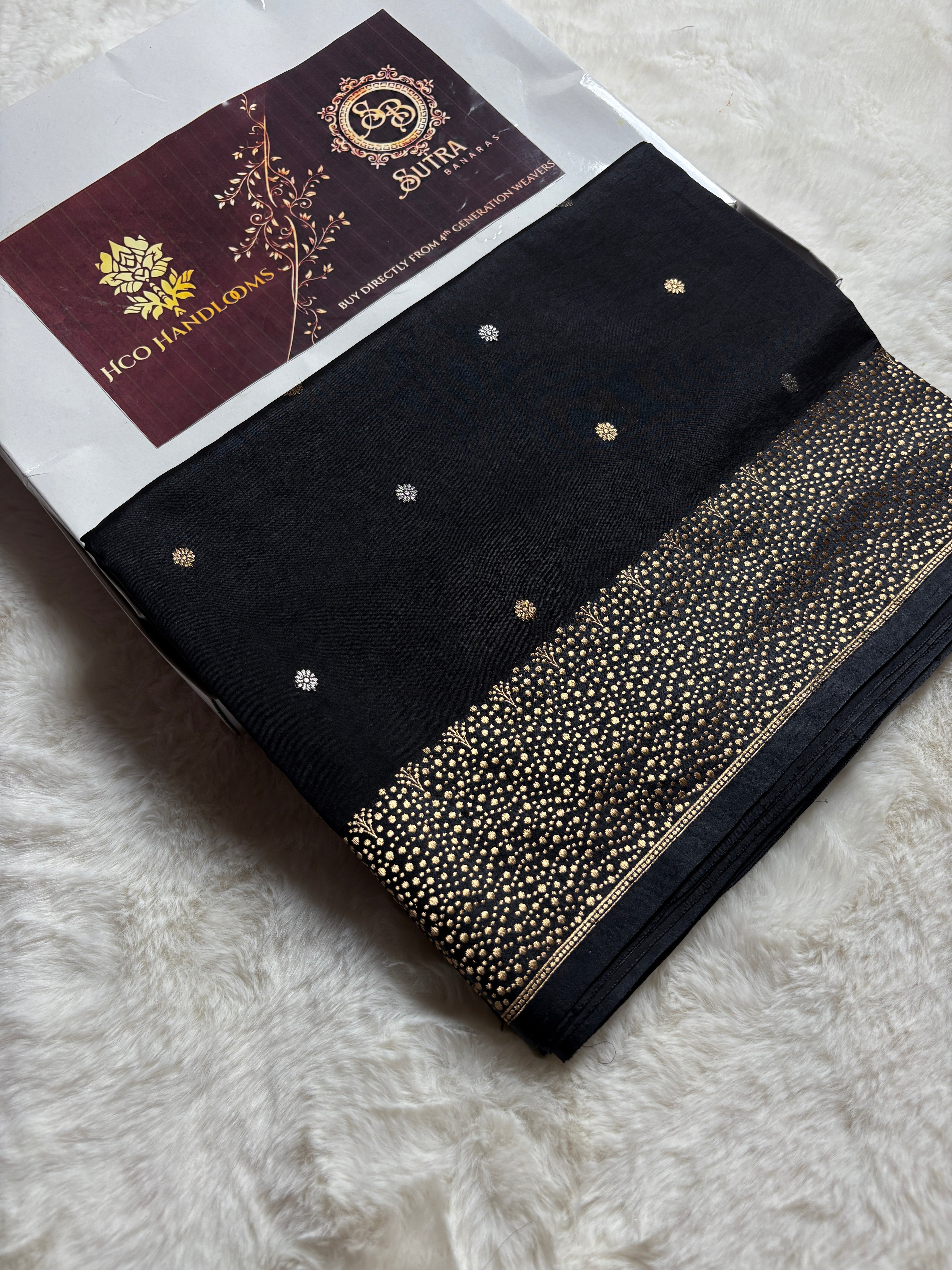Pure Mango Katan Silk Handloom Banarasi Saree - All Over Kadhua Motifs