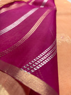 Copper Pure Kora Silk Handloom Banarasi Saree - All Over Kadhua Lahariya