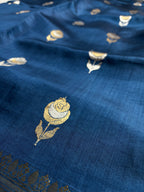 Pure Raw Mango Katan Handloom Banarasi Saree - All Over Kadhua Motifs