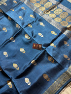 Pure Raw Mango Katan Handloom Banarasi Saree - All Over Kadhua Motifs