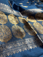 Pure Raw Mango Katan Handloom Banarasi Saree - All Over Kadhua Motifs