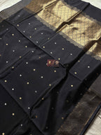 Pure Mango Katan Silk Handloom Banarasi Saree - All Over Kadhua Motifs