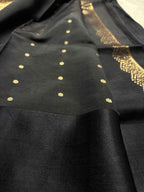 Pure Mango Katan Silk Handloom Banarasi Saree - All Over Kadhua Motifs