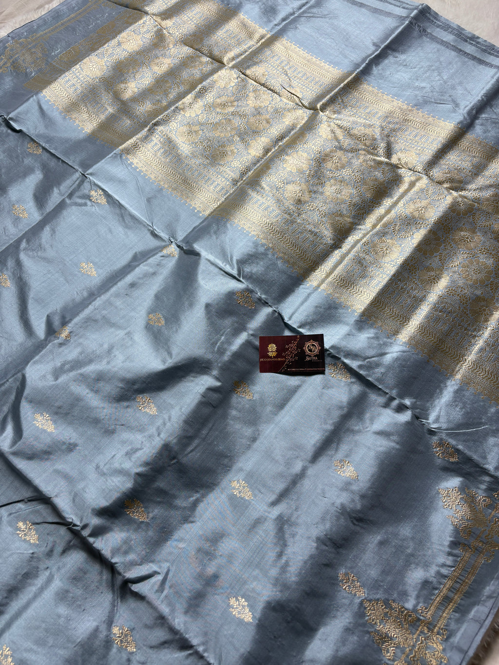 Pure Katan Silk Handloom Banarasi Saree - All Over Kadhua Motifs
