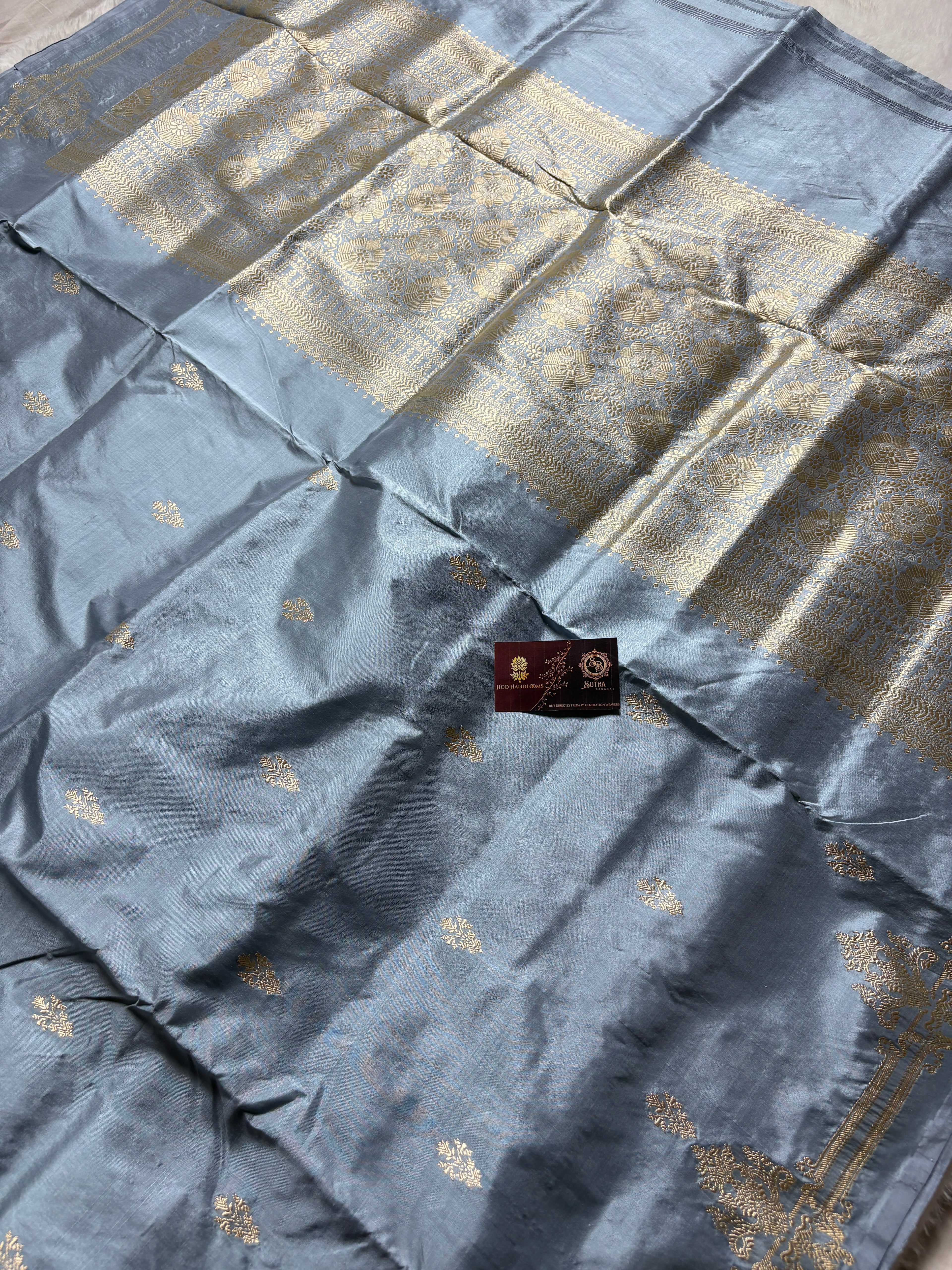 Pure Katan Silk Handloom Banarasi Saree - All Over Kadhua Motifs