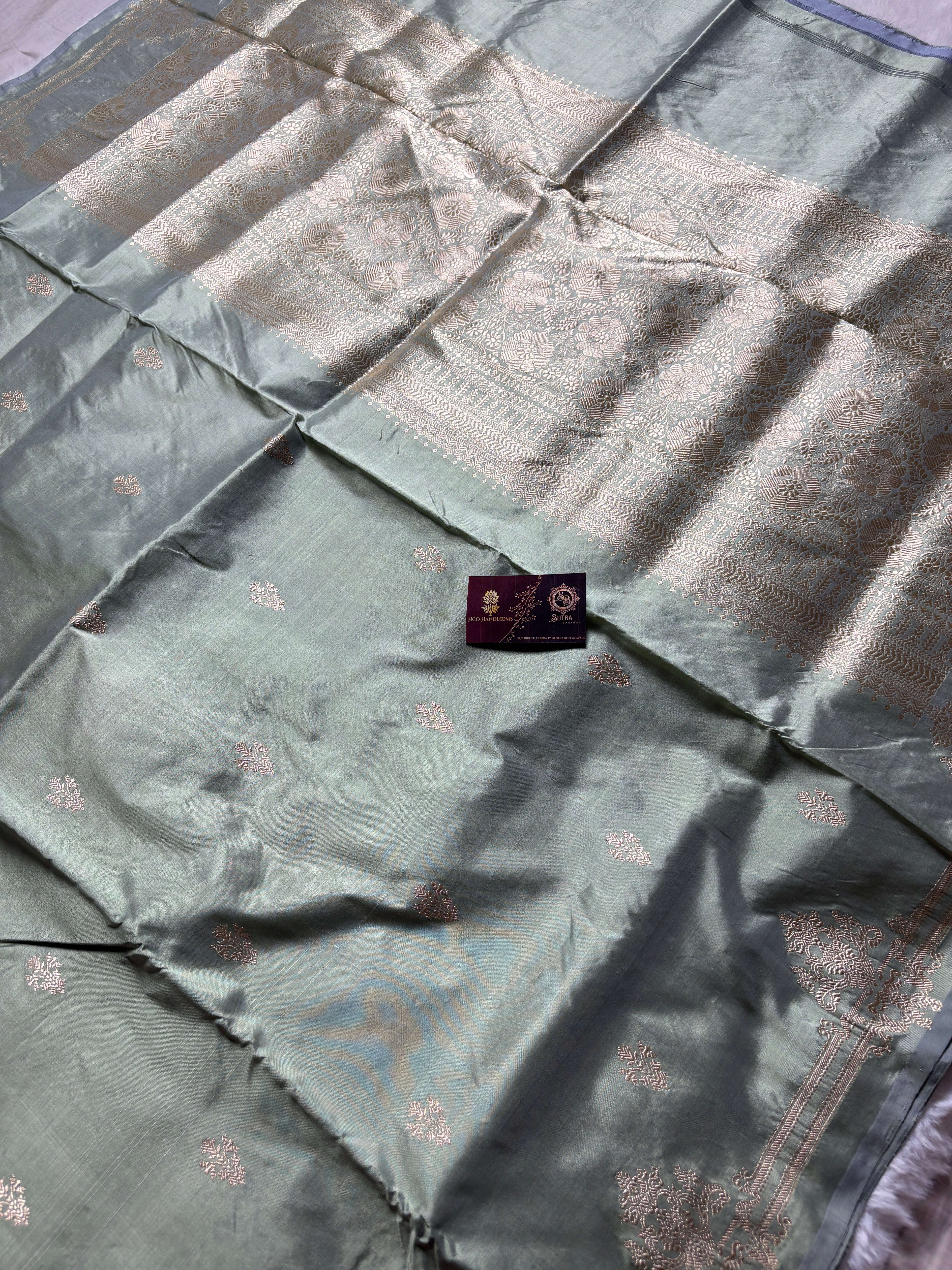 Pure Katan Silk Handloom Banarasi Saree - All Over Kadhua Motifs