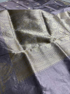 Pure Katan Silk Handloom Banarasi Saree - All Over Kadhua Motifs