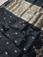 Pure Katan Silk Handloom Banarasi Saree - All Over Kadhua Motifs