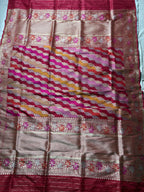 Pure Katan Silk Handloom Banarasi Dupatta - All Over Rangkat Kadhyal Lahariya