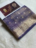 Pure Tissue Silk Handloom Banarasi Saree - All Over Kadhua Sona Roopa Motifs