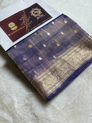 Pure Tissue Silk Handloom Banarasi Saree - All Over Kadhua Sona Roopa Motifs