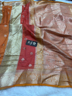 Pure Chiniya Silk Handloom Banarasi Saree - Dual Design