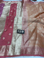 Pure Chiniya Silk Handloom Banarasi Saree - Dual Design