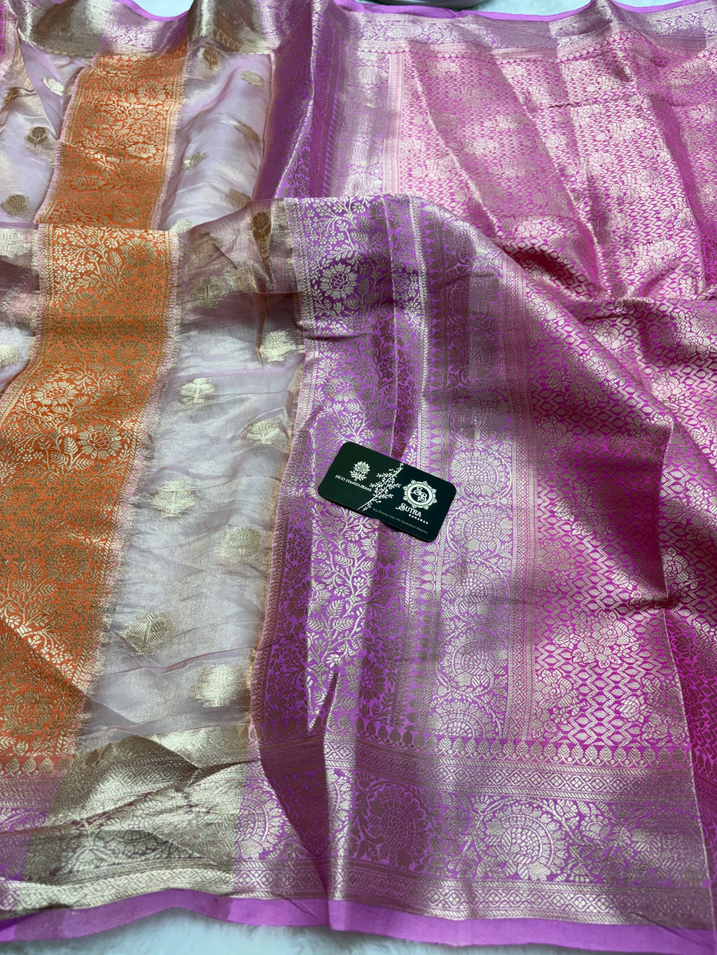 Pure Chiniya Silk Handloom Banarasi Saree - Dual Design