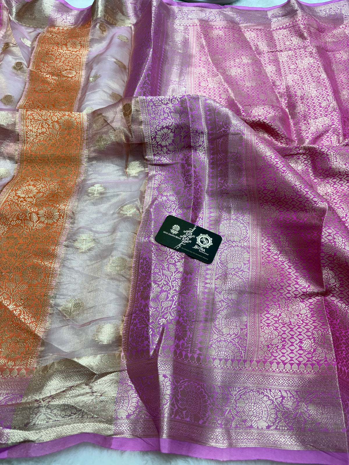 Pure Chiniya Silk Handloom Banarasi Saree - Dual Design