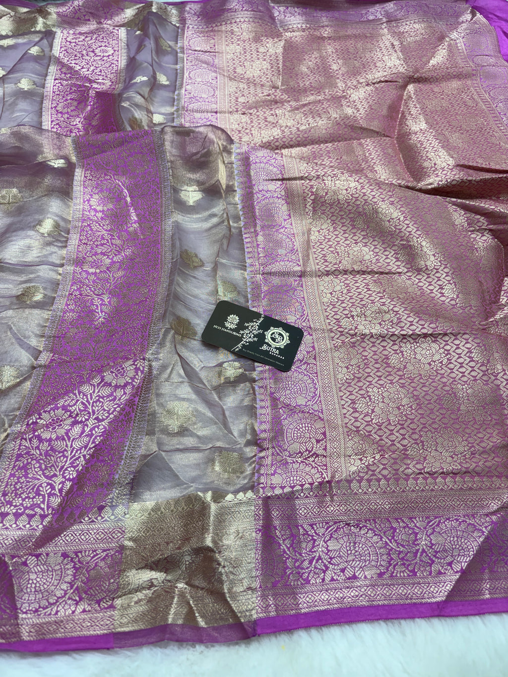 Pure Tissue Silk Handloom Banarasi Saree - Dual Design