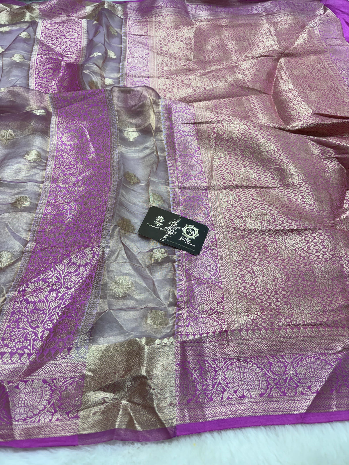 Pure Tissue Silk Handloom Banarasi Saree - Dual Design