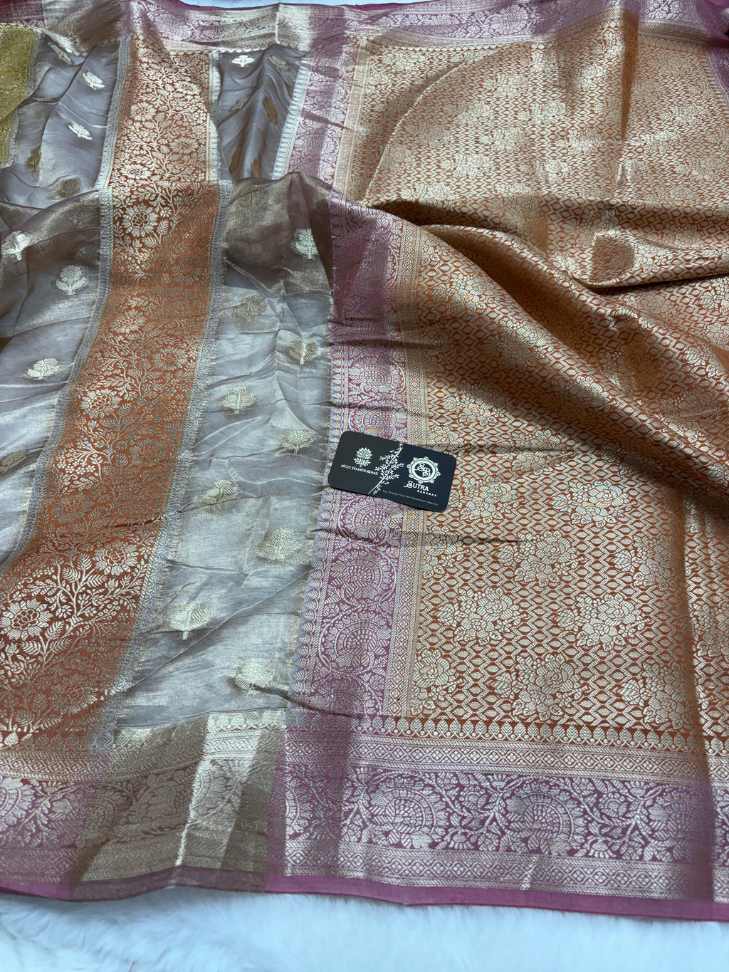 Pure Tissue Silk Handloom Banarasi Saree - Dual Design