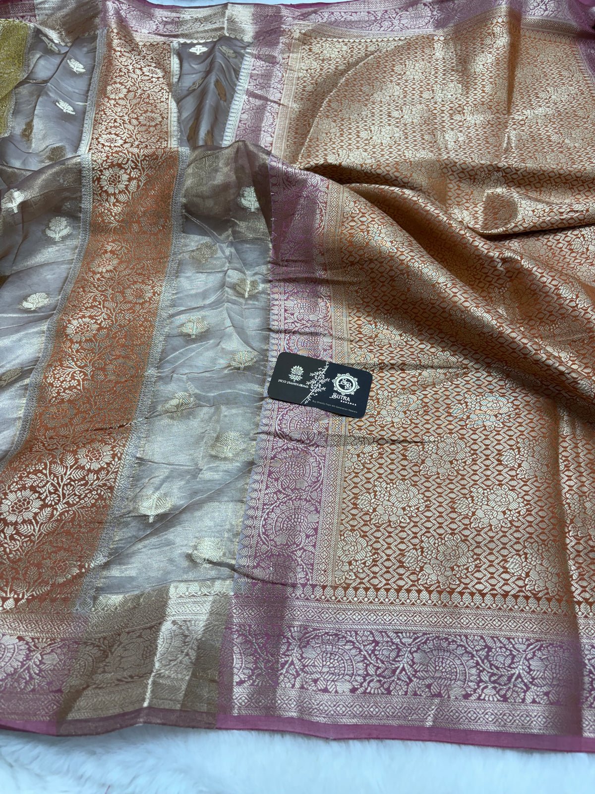 Pure Tissue Silk Handloom Banarasi Saree - Dual Design