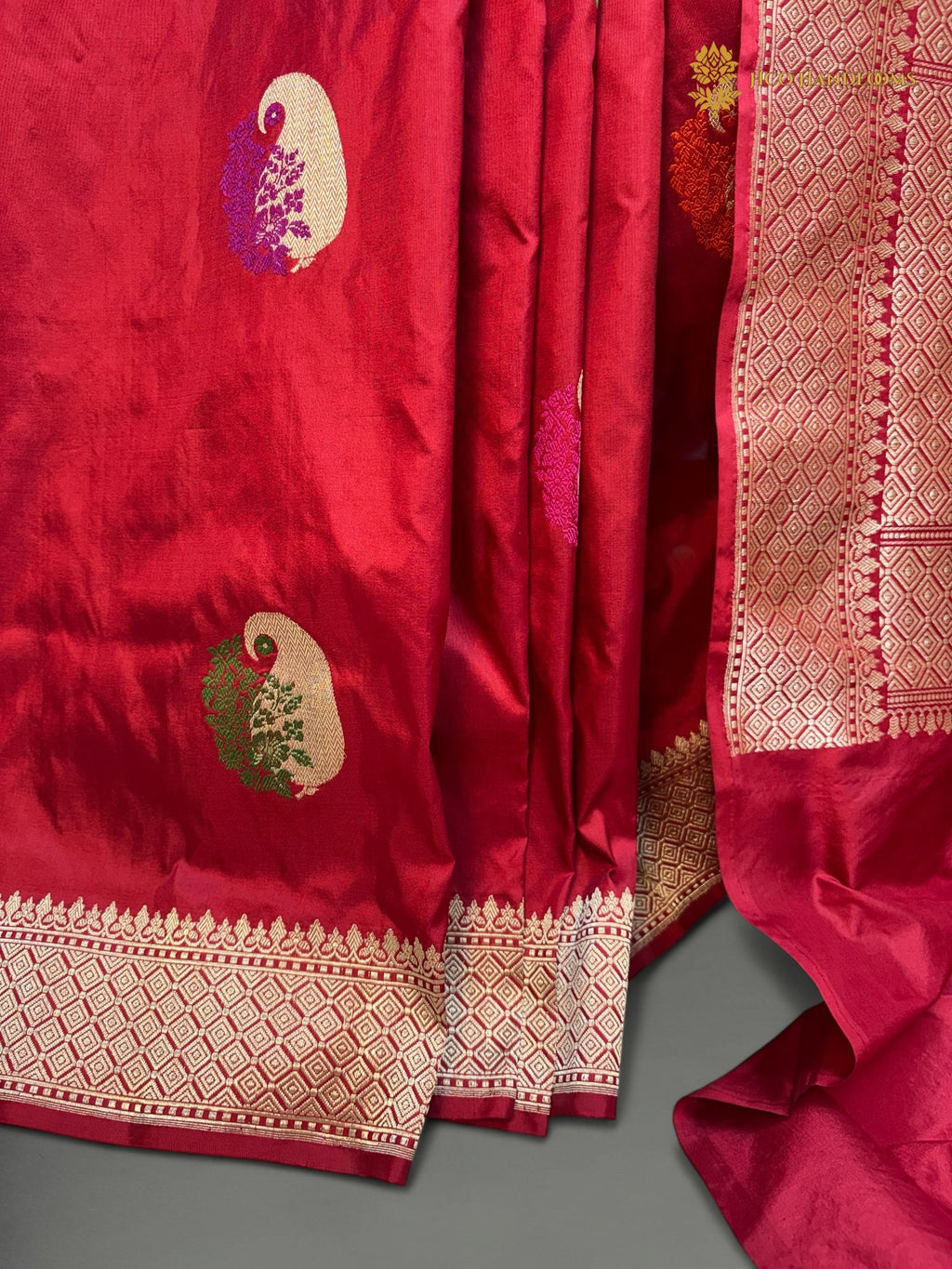 Pure Katan Silk Handloom Banarasi Saree - All Over Meenakari Motifs