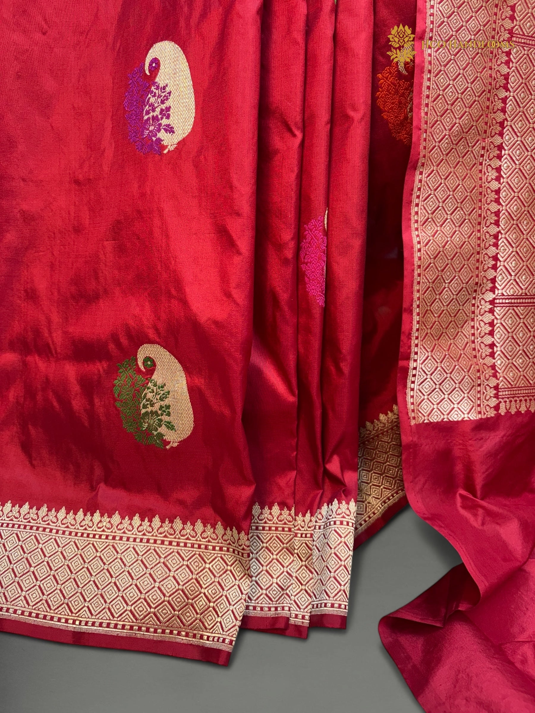 Pure Katan Silk Handloom Banarasi Saree - All Over Meenakari Motifs
