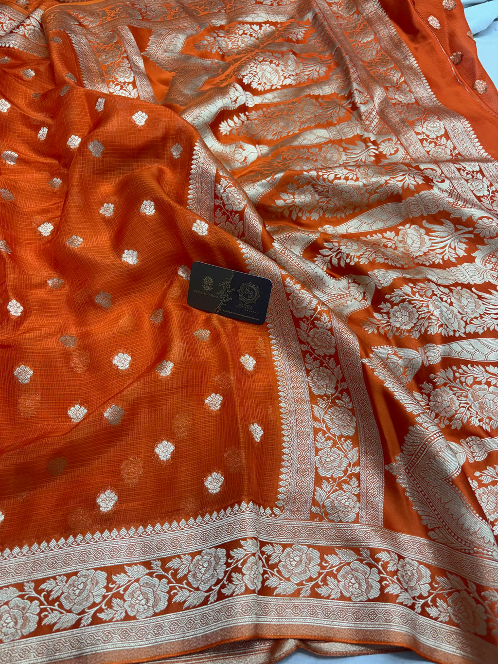 Premium Mashru Crepe Banarasi Saree - All Over Motifs