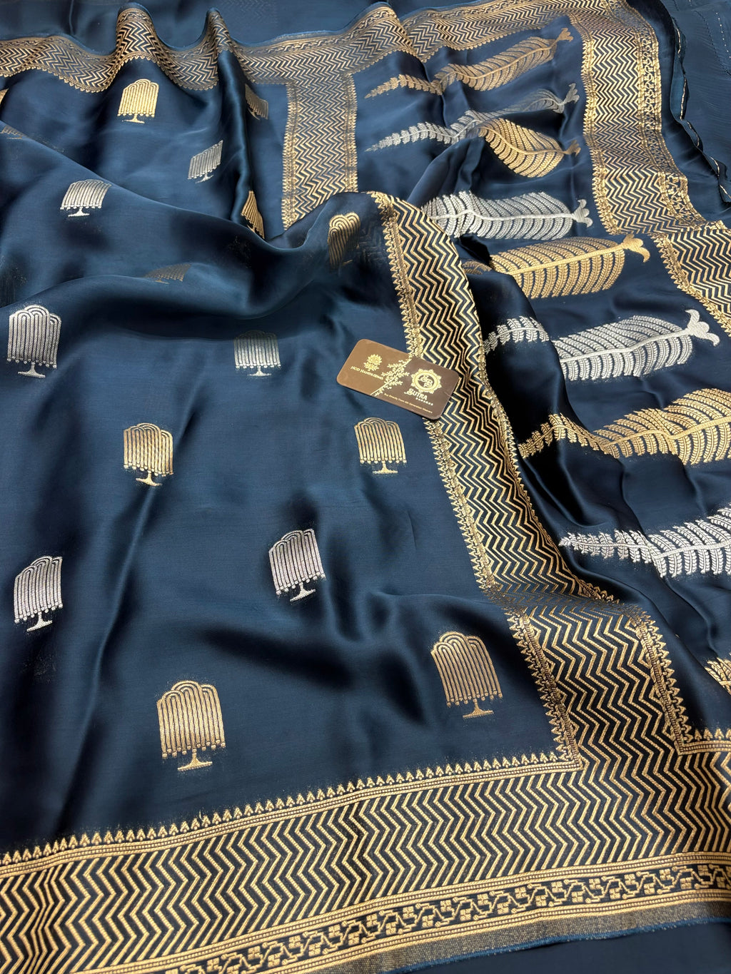 Premium Mashru Crepe Banarasi Saree - All Over With Motifs