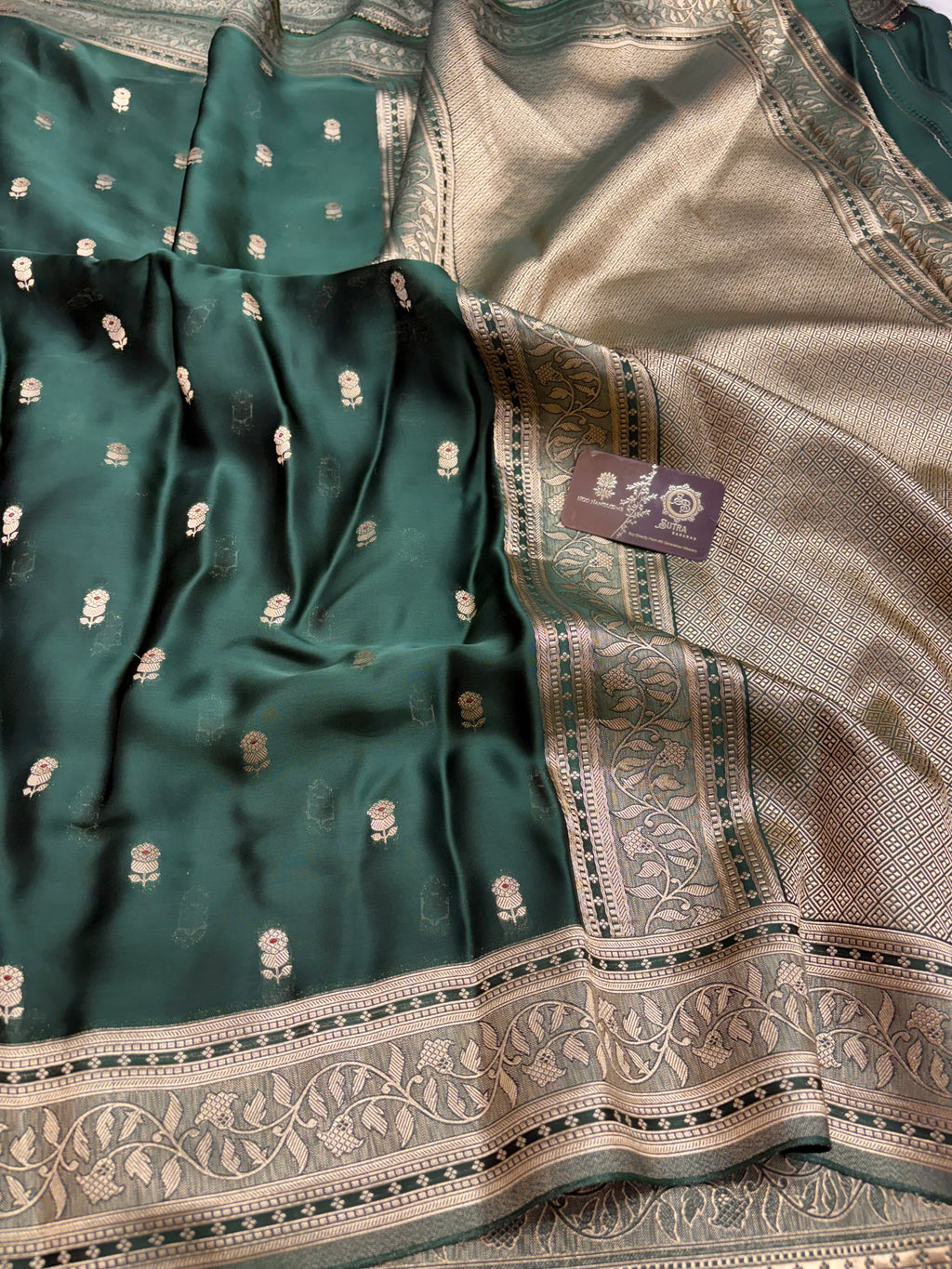 Premium Mashru Crepe Banarasi Saree - All Over Motifs