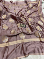 Premium Mashru Crepe Banarasi Saree - All Over Borderless With Motifs