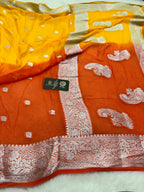 Ombre Pure Khaddi Chiffon Silk Banarasi - All Over Small Motifs