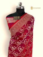 Premium Mashru Katan Silk Banarasi Saree - All Over Jangla