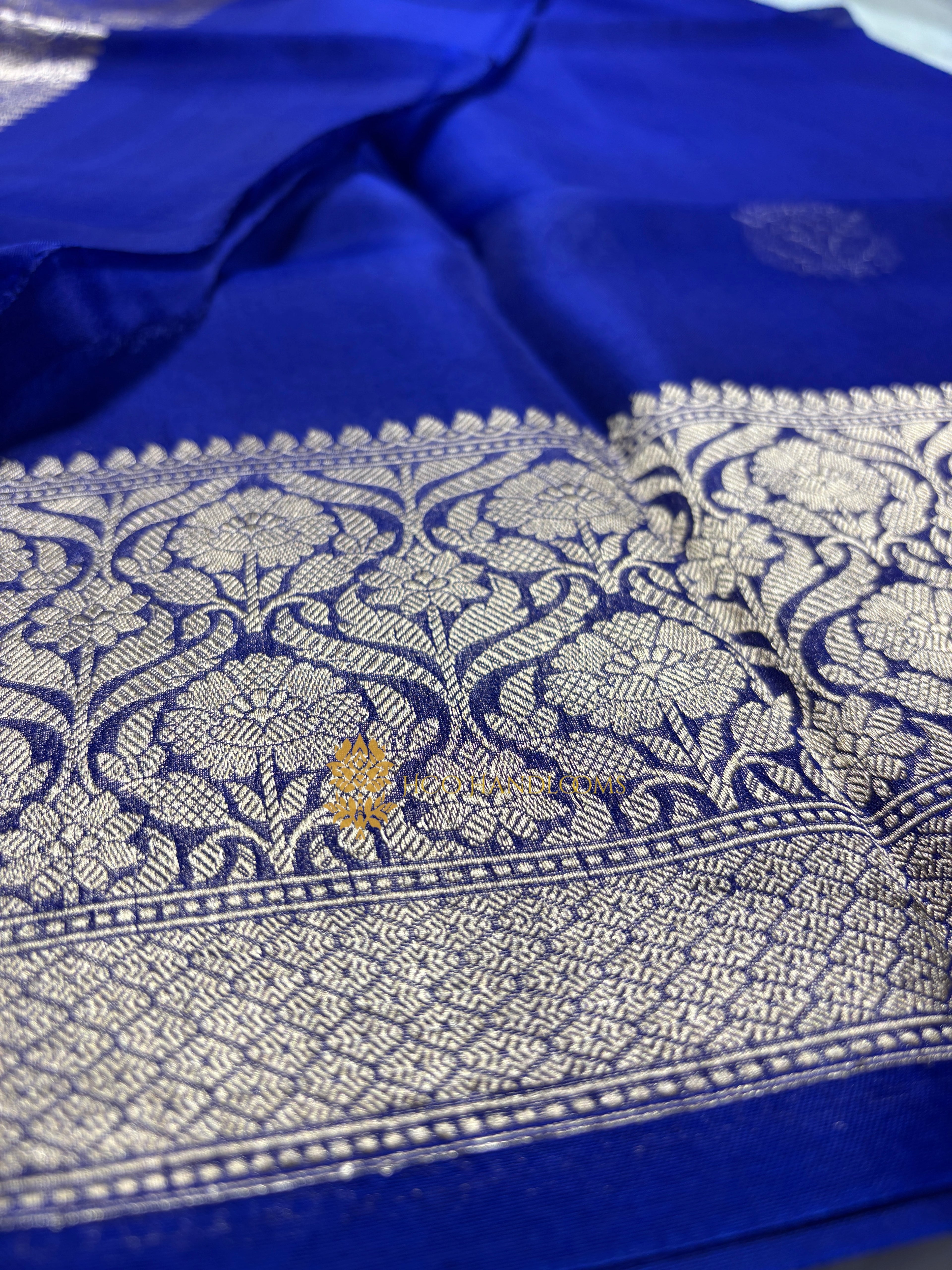 Pure Mango Katan Silk Handloom Banarasi Saree - All Over Kadhua Motifs