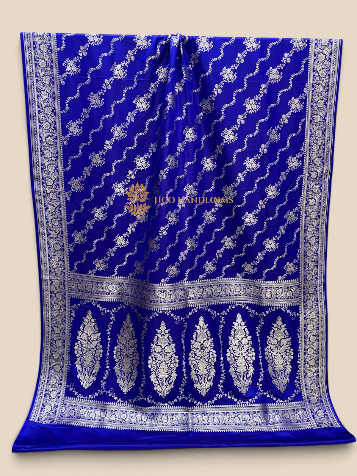 Blue Premium Mashru Katan Silk Banarasi Saree - Lahariya