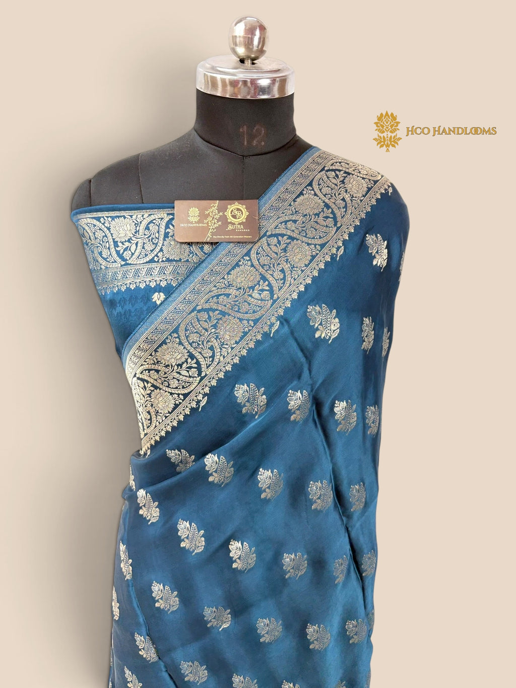Blue Premium Soft Silk Banarasi Saree - All Over Motifs