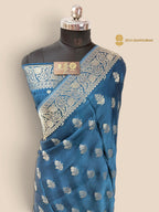 Blue Premium Soft Silk Banarasi Saree - All Over Motifs