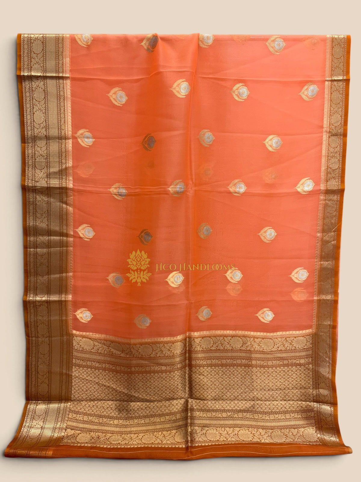 Pure Kora Silk Handloom Banarasi Saree - Meenakari Kadhua Motifs